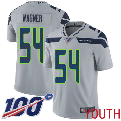 Seattle Seahawks Limited Grey Youth Bobby Wagner Alternate Jersey NFL Football #54 100th Season Vapor Untouchable
